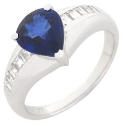 TASAKI TASAKI リング 指輪 ロイヤルブルー サファイア ダイヤモンドリング Pt900 サファイア ダイヤモンド プラチナシルバー スリランカ産 青 ブルー  18号【中古】