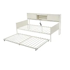  【新作】【ホワイト】親子ベッド 二段ベッド 多段ベッド シングル ベッド コンセント付き 宮棚付き パイプベッド ホワイト  シンプル 木 ウッド調 北欧風 おしゃれ 子供部屋 寮