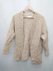 ◇ ADAM ET ROPE' アダムエロペ 無地 シンプル 長袖 ニット カーディガン サイズF ベージュ レディース P  【1403180009655】