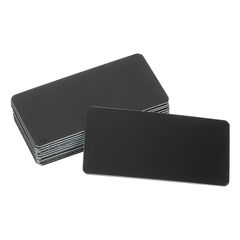 uxcell 12個 空白名札 2.4 x 1.2”エングレーブメタルネームプレートレーざー強力接着ネームプレート陽極酸化アルミニウムカスタム空白プレートサインDIYクラフト用 黒