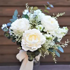 ✿アンティークアイボリー ピオニーのブーケ （造花）新品 未使用品  