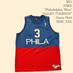 90's  NIKE "Philadelphia 76ers" "Allen Iverson #3" Game Shirt - XXL