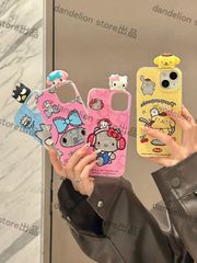 スマホケース　キティーちゃん　キラキラ　iPhone対応　アイフォンケース　iPhone16pro/16promax/15/14/13/12/11　可愛いケース　海外限定　新品未使用　4カラー選択可能