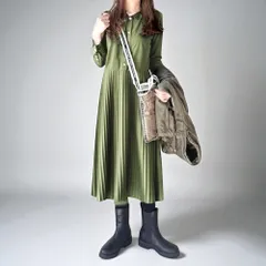 ☆ ダークグリーン ☆ S ☆ シャツワンピース 長袖 ロング プリーツ 体型カバー シャツワンピース 長袖 きれいめ レディース ワンピース シャツワンピ ロングシャツワンピース プリーツワンピース ロングワンピース ロング丈ワンピース 春秋 ロング丈