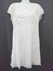 ◇ ⊂ UNITED ARROWS ユナイテッドアローズ 花柄 半袖 ミニ丈 ワンピース サイズ表記なし ホワイト レディース E  【1506180007772】