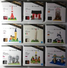 ナノブロック 情景シリーズ９点セット／［初代東京タワー、雷門、他］／新品・未開封