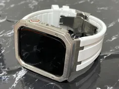 シルバー×ホワイト　アップルウォッチ ラバーベルト Apple Watch ケース カバー 40mm 41mm 44mm 45mm 49mm Apple Watch 用 ultra ウルトラ