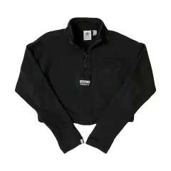 adidas(アディダス) クロップド ハーフジップ 長袖 Tシャツ