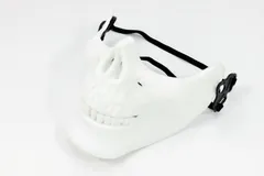 スカルハーフマスク ホワイト ドクロ コスプレ 骸骨 おもちゃ ホビー ゲーム イベント 仮装 ハロウィン サバイバルゲーム タンデム サバゲー
