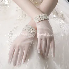 グローブ ウェディンググローブ ウェディング ホワイト 白 パール ショート レース ブライダルグローブ 結婚式 花嫁 ショート プリンセス パーティー 前撮り ガーリー フェミニン ショート 手袋 メッシュ 二次会 チュール