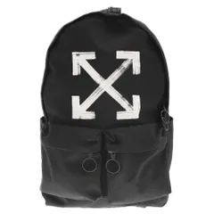 OFF-WHITE (オフホワイト) ペンキアローロゴプリントキャンバスバックパック リュックサック ブラックのサムネイル