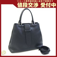 カミーユフォルネ ミディ トート ユニ 2way レザー 黒 ブラック 斜め