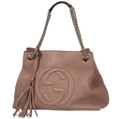【在庫一掃】 グッチ GUCCI ソーホー チェーン ショルダーバッグ 肩掛け トートバッグ フリンジ インターロッキングG ショルダーバッグ レザー ピンク 308982 レディース 【中古】