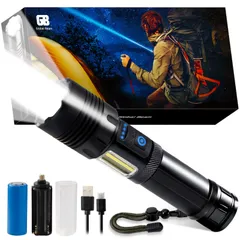 [Global Beam] 懐中電灯 ライト ledライト 強力 充電式 電池式 防災 停電対策 作業灯 散歩 キャンプ アウトドア 登山 デザインパッケージ 【日本企業の安心対応】