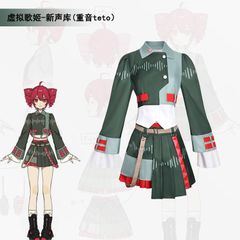 新品未使用 バーチャルシンガー Virtual Singer 重音テト コスプレ衣装  バージョン 二次元 アニメ風 制服風 ショートスカート付きフルセット 豪華コスチューム 撮影用 舞台 イベント用 ハロウィン 仮装 Mサイズあり