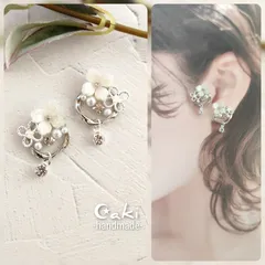 お花✿*:シルバー♪ピアスorイヤリング♪ハンドメイド