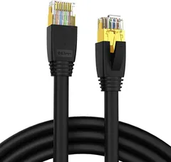 AMPCOM 互換品 互換 LANケーブル カテゴリー8 2m(ブラック、黒,  2メートル)