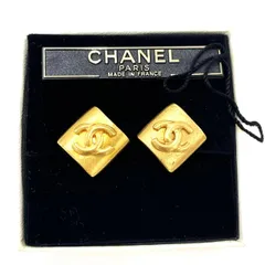 【K860】CHANEL（シャネル)/ココマーク/スクエア/イヤリング/ヴィンテージ/アクセサリー/96P/GP/ゴールド
