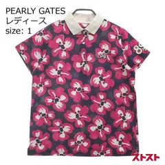 PEARLY GATES パーリーゲイツ 半袖ポロシャツ 花柄 ネイビー系 1 [240001987268]#