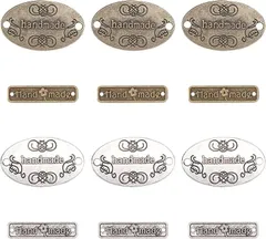 PH PandaHall タグ チャーム メタルチャーム 刻印タグ 88個セット 刻印プレート 長方形 楕円形 2色( 金古美、銀古美)