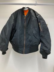 ☆90s ALPHA アルファ USA製 MA-1 ブラック Lサイズ 短丈