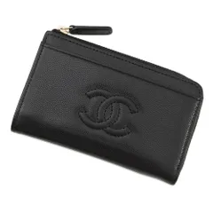 シャネル コインケース ココマーク フラグメント キャビアスキン AP4661 CHANEL 財布 黒
