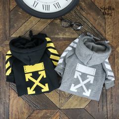 【閉店セール60%OFF】クロスアローパーカー　グレー　ブラック　 パロディ　犬服　ドッグウェア