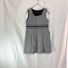 美品 COMME CA ISM コムサイズム 女の子 子供用 ワンピース 120㎝ ブラック ホワイト 千鳥格子 ボックスプリーツ  かわいい おしゃれ 発表会 結婚式 セレモニー フォーマル 冠婚葬祭 入園式 卒園式 ジャンパースカート