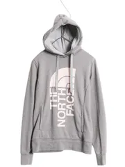 【お得なクーポン配布中!】 ノースフェイス プリント スウェット フード パーカー レディース XS 灰 The North Face プルオーバー 裏起毛 トレーナー ツートン グレー