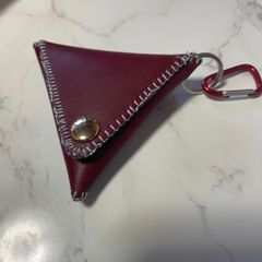 合皮×着物布 コインケース ワインレッド