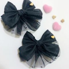 【在庫限り】トリミングチョーカー 《020》 10本  ブラック ハート チュール 大人