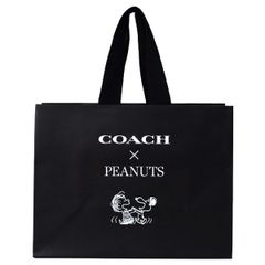 コーチ 紙袋 スヌーピー COACH ショップバッグ ピーナッツ コラボ 純正紙袋 ブラックマルチ 20250602C