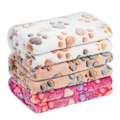 新品 かわいい肉球柄 暖かい ふわふわ 洗える 小動物適用 素早く乾く フェレット 猫 一年中使用できるペット用毛布 犬 3枚セット (肉球 薄手 毛布 Sサイズ(3枚入)) ペット用ブランケット