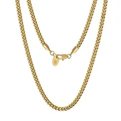 3mm-18Kゴールド_56.0 センチメートル [KRKC&CO ネックレスチェーン 人気 喜平 幅3mmチェーン k18金メッキ/シルバー 316Lステンレス ヒップホップ ラッパー メンズアクセサリー ギフト プレゼント金属アレルギー対応 ユニセックス用