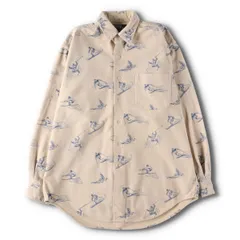 古着 90年代 ラルフローレン Ralph Lauren POLO by Ralph Lauren MARLOWE 総柄 スキー柄 長袖 シャモアクロスシャツ/evb010917