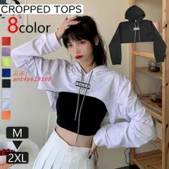 レディース 女性用 トップス クロップド ショート丈 フード付き 大きいサイズ プルオーバー へそ出し ant4y619198