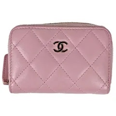 【在庫一掃】 シャネル CHANEL ココマーク ラウンドファスナー コインケース カードケース マトラッセ コインケース レザー ピンク AP0216 レディース 【中古】