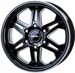 MKW 17インチ ブラックホイール 5スポーク送料込みジャンク