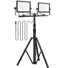 【新着商品】アース付きプラグ 広角180度 3Mコード 100V 昼光色 三脚付きスタンドライト 長寿命 16000LM高輝度 防水IP67 100W ledワークライト 集魚灯 作業灯 防犯灯 LED投光器 駐車場灯 Akitoe