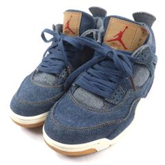 良品▼Nike Levis ナイキ リーバイス A02571-401 AIR JORDAN4 RETRO エアジョーダン4 レトロ デニム スニーカー インディゴ 8 (26cm) 箱付き メンズ
