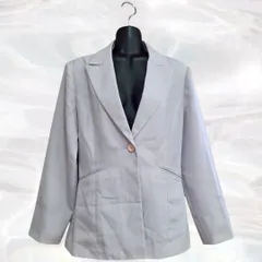 Avemme　アベム　ジャケット　ライトグレー　レディース　長袖　テーラードジャケット　ポケットあり　ボタン1つ　無地　シンプル