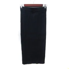 ナノユニバース nano universe タイトスカート ロング リブ 36 S 紺 ネイビー /YI