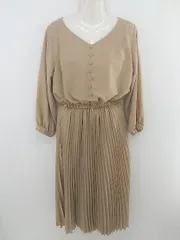 ◇ Every very nice claup エブリィベリーナイスクラップ 長袖 ロング ワンピース サイズF ベージュ系 レディース P  【中古】 【1210190007492】