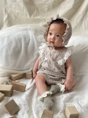 【即納】エンボスフラワーのセットアップ｜海外子供服｜韓国子供服