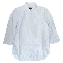 12ss コムデギャルソンオムプリュス COMME des GARCONS HOMME PLUS トリプルストライプ シャツ 七分袖 ブラウス カットソー XS ライトブルー AD2011 PI-B017/メンズ