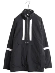【お得なクーポン配布中!】 90s ナイキ ナイロン ジャケット メンズ L オールド NIKE センター スウッシュ ウインドブレーカー ハーフジップ プルオーバー ツートン 黒