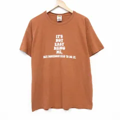 L/古着 フルーツオブザルーム 半袖 ビンテージ Tシャツ メンズ 00s メッセージ コットン クルーネック 茶 ブラウン 25sep27 中古
