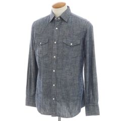 【新品アウトレット】グランシャツ Glanshirt コットン ウエスタンシャツ ネイビー【サイズ39】【メンズ】