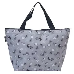 キャラクター かわいい エコバッグ スヌーピー お買い物 イエロー ファスナー付き 軽量 ブルー トートバッグ グレー Ｌサイズ ビッグ 3色の中からいずれかお届け 保冷バッグ 27×40×マチ12cm 丸辰(Marutatsu)