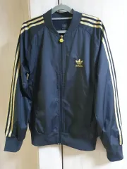 M/95 アディダス SUPERSTAR ファイヤーバード ジャージ ジップアップ GOLD オールドスクール 黒金